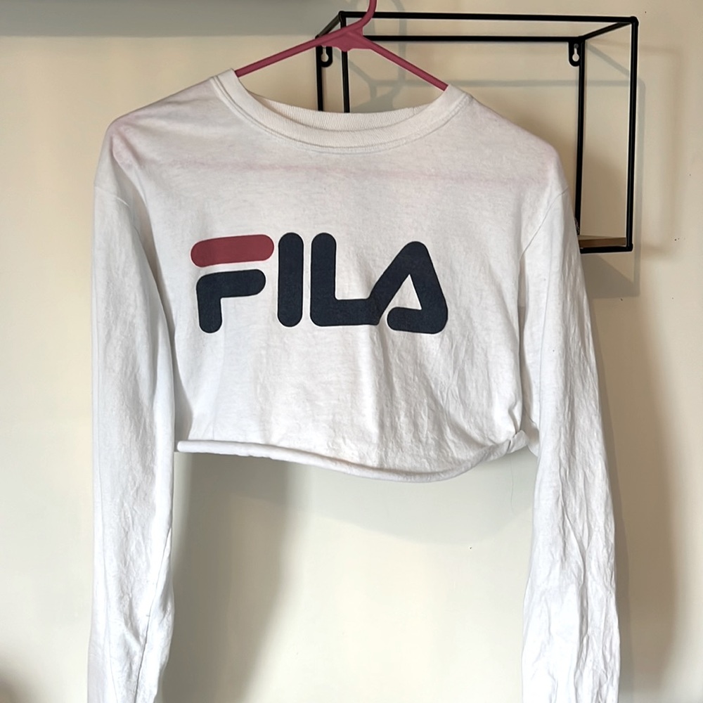 FILA long sleeve white crop